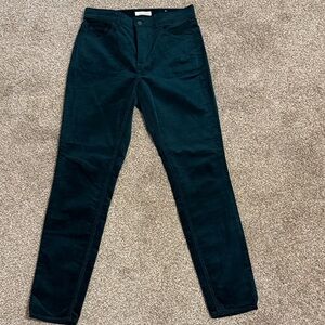 LOFT Dark Green Velvet Jeans NWOT